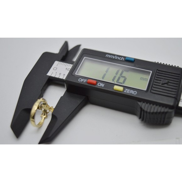 Real 10k Two-tone Solid Gold Shiny Jesus Cross Charm Kids Ring Size 1.5 - Picture 2 of 4